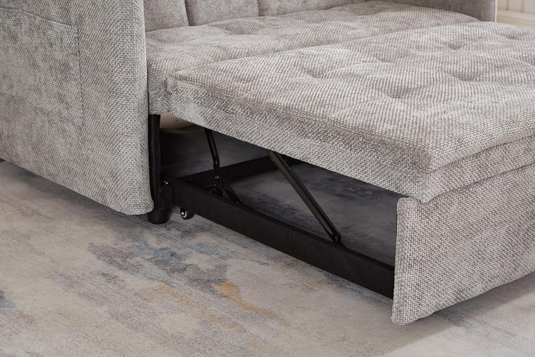 57Inch Convertible Sofa Bed With USBChargingPorts Grey