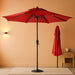 9FT Outdoor Patio Umbrella - 2 Tiers Table Umbrella Waterproof UV Protection, Sombrillas De Patio with Push Button Tilt, Sun Umbrella for Pool, Porch, Garden, Backyard (Red)