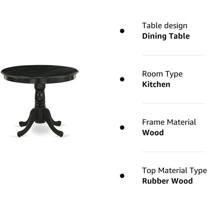 Room ANT-ABK-TP Modern Kitchen Table, Black Finish