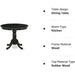 Room ANT-ABK-TP Modern Kitchen Table, Black Finish