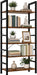 5 Tier Bookshelf, Free Standing Bookcase with Open Storage Shelves