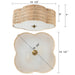 2-Light Farmhouse Rattan Ceiling Flush Mount with Glass Bottom(E26)