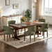 Wooden Dining Chairs Set of 4,Modern Fabric Upholstered Dining Room Chair Kitchen Side Chairs with Solid Wood Legs,Mid Century Farmhouse Dinner Chairs for Kitchen Dining Room,Restaurant,Green