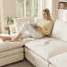 NinetySevenInch L Shaped Modular Sectional Sofa Beige