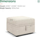 Storage Ottoman Module for Sectional Sleeper Sofa with Pull Out Bed, Movable Footrest Ottoman for Modular Couch, Beige