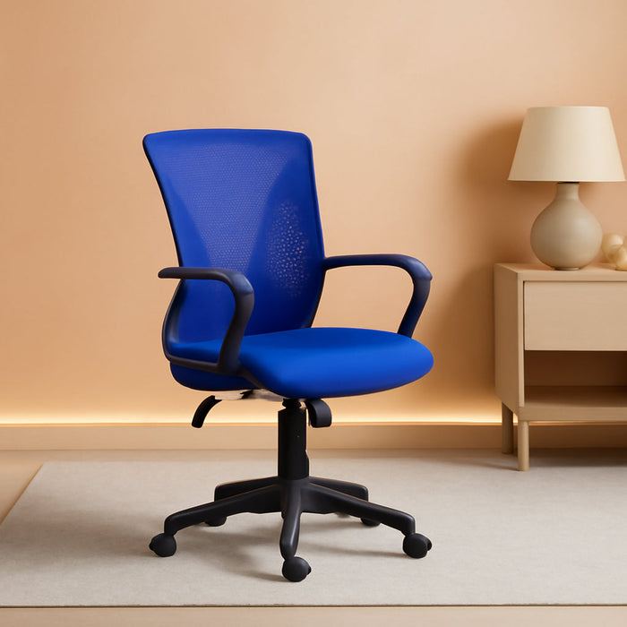 Ergonomic Blue Mesh Office Chair with Armrests