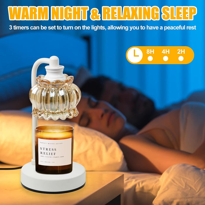 Candle Warmer Lamp with Timer&Dimmer, White Candle Warme Light Ideal Birthday, Wax Melt Warmer for Home Decor