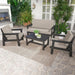 Domi 4 Pieces HDPE Patio Furniture Set, Outdoor Sofa outside Couch Set