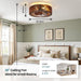20'' Caged Low Profile Fandelier Ceiling Fan with Light and Remote Walnut