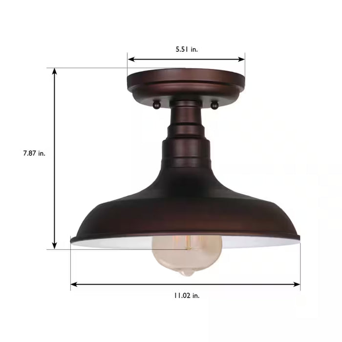 Kimball 1-Light Textured Coffee Bronze Indoor Ceiling Mount