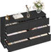 Dresser with 6 Drawers, Chest of Drawers with Hidden Drawer, Black