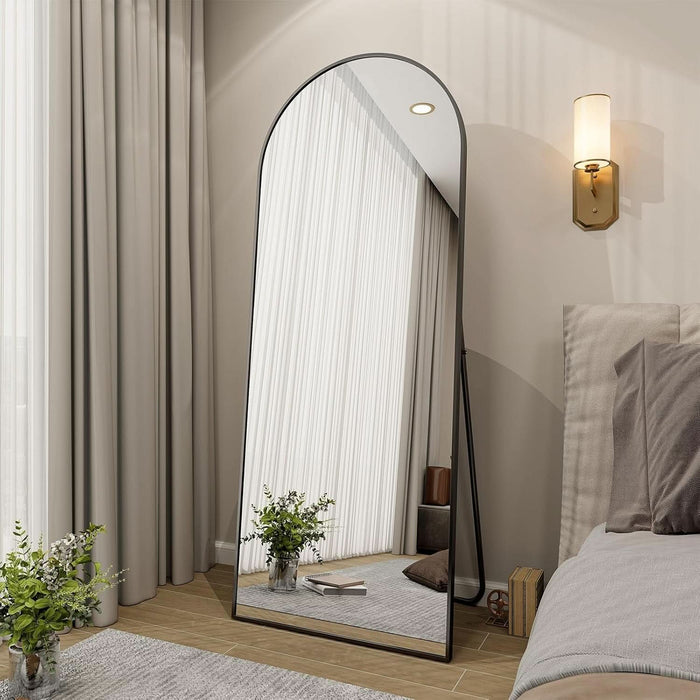 65x24Inch ExtraLarge Length Arched Floor Mirror Black