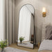 65x24Inch ExtraLarge Length Arched Floor Mirror Black