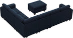 Velvet L Shaped Sofa Couch with Reversible Chaise Convertible Modular Sectional Sofa Set with Storage Ottoman Corner Sofa Set for Living Room Blue