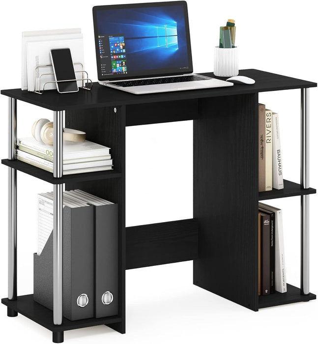 Jaya Computer Study Desk, Americano/Stainless Steel