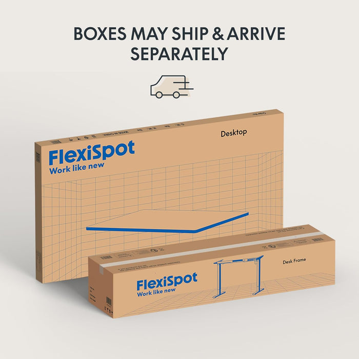 FLEXISPOT EN2 48"X30" Whole-Piece Standing Desk with Power Strip, White