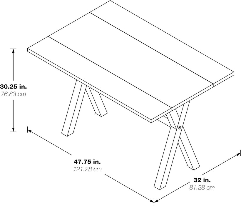 Mckayla Flip-Top Expanding Desk to Dining Table, Distressed Brown Finish