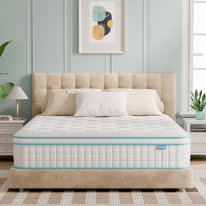 Twin Mattress, 10 Inch Wave Memory Foam & Pocket Spring Hybrid Mattress in a Box for Pressure Relief, Certipur-Us Certified, Made in USA (39X75X10 Inches)