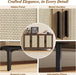 48" Rattan Buffet Cabinet with Storage, Walnut Coffee Bar Cabinet