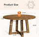 47.3" Solid Wood Dining Table for 4-6, round Wood Kitchen Table | Farmhouse Kitchen & Dining Room Table, Sturdy and Stable, Circle Dinner Table with Wood Legs, Easy Assembly, Rustic Brown