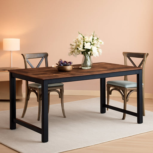 Tribesigns 71"X31.5" Dining Table, Industrial Kitchen Table for 6-8 Person, Rectangular Dinner Table for Dining Room Kitchen Living Room, with Heavy Duty Metal Legs, Brown
