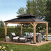 Crownhill 13 Ft. X 11 Ft. Hardtop Gazebo with Wood Posts