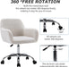 Faux Fur Makeup Vanity Chair,Home Office Desk Chair with Wheels, White
