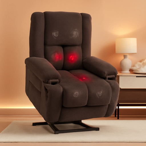 Power Lift Recliner Chair with Massage and Heat for Elderly People, USB Ports and Cup Holders