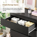 Black 5 Drawer Dresser for Bedroom, 15" D X 23.7" W X 40.4" H in Simply Chest of Drawers, Wood Storage Dresser with Drawers for Living Room Hallway Entryway, Black