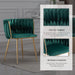 Velvet Dining Chairs Set of 4, Modern Dining Chair with Gold Metal Legs, Luxury Tufted Dining Chairs for Living Room, Bedroom, Kitchen (Green)