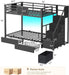 Metal Twin Sturdy Bunk Bed With IntegratedStorageDrawers