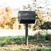Ash & Ember Park-Style Grill/Smoker, 260 Sq in Charcoal Grill with Cover, 17.5"X11.5" Grate, Side Shelf for Food Prep, Single Post Permanent Park-Style Grill for Outdoor Backyard BBQ