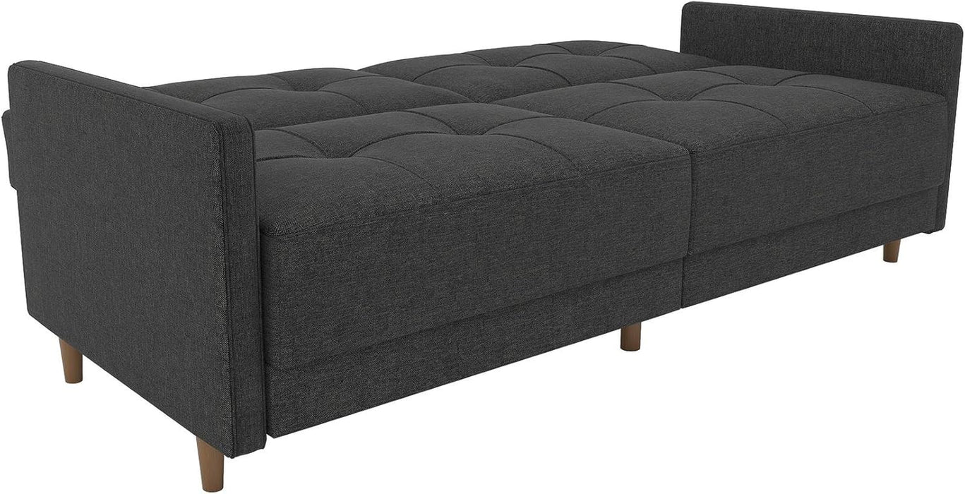 Contemporary Upholstered 76 Inch Grey Sleeper Sofa
