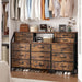 Rustic Brown Dresser with 13 Drawers