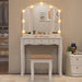 White Makeup Vanity Desk With Multicolored Lighting