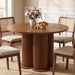 Fluted round Dining Table for 4-6, 47'' Wood Kitchen Tables for Dining Room