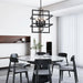 Black Industrial Geometric Pendant Lighting 6 Light