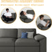 Grey Oversized Loveseat Faux Leather Upholstered Sofa