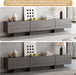 76.4'' Modern TV Stand for Living Room, Mid Century Modern TV Console，Entertainment Center with 3 Drawers, Large Storage Cabinet Table, Media Cabinet for Living Room, Bedroom, Grey