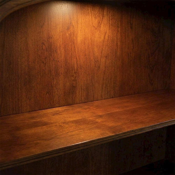 Cherry Veneer Bookcase with Distressed-Finish, Tall Open Bookshelf and Wood Shelves for Office or Bedroom Use, Brown