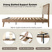 Queen Size Bed Frame, Headboard & Footboard, Solid Wood Platform Bed, Center Metal Legs with 12 Heavy-Duty Slatted Base, Easy Assemble, Noise & Slip-Free, No Box Spring Needed, Barnwood Finish IDQ-30