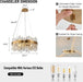 Modern Crystal Chandelier, 12-Light Brass Gold K9 Crystal Raindrop Chandelier, Adjustable Height Lighting Fixture for Living Room Dining Room Bedroom Kitchen Island Entry Foyer D19.7 Inch
