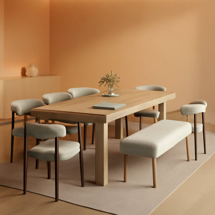 Extendable Dining Room Table for 6-10 Person, Plank and Beam Farmhouse Large Rectangular Kitchen Tables for Living Meeting Room, Oak