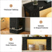 63" Console Table with Outlet, Farmhouse Entryway Table with Colorful LED Lights, Wooden Sofa Table with Unique Carved Design, Foyer Accent Table for Entrance, Hallway, Living Room