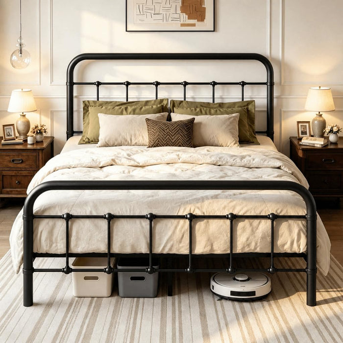Full Size Metal Platform Bed Frame, Black