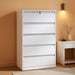 5 Drawer Lateral File Cabinet with Lock,White Metal Filing Cabinet