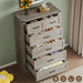 Tall 6-Drawer Dresser for Bedroom, Modern Wooden Chest of Drawers with Metal Handles, Anti-Tipping Design, Sturdy and Stable Storage Organizer for Living Room, Entryway, Home Office