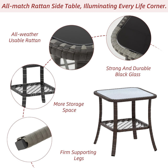 6 Piece Patio Conversation Sets with Sofa Couch, Rattan Wicker Swivel Chairs with 2 Ottoman, Coffee Table & Cushions, Outdoor Furniture Sets for Garden, Poolside, Backyard (Wine Red)