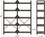 Large Industrial Grey Wooden 5 Tier Bookshelf