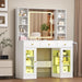 White Cosmetic Vanity Desk With Illuminated Mirror